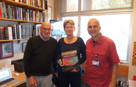 prof purves, me holding the sixth edition of the textbook and prof white